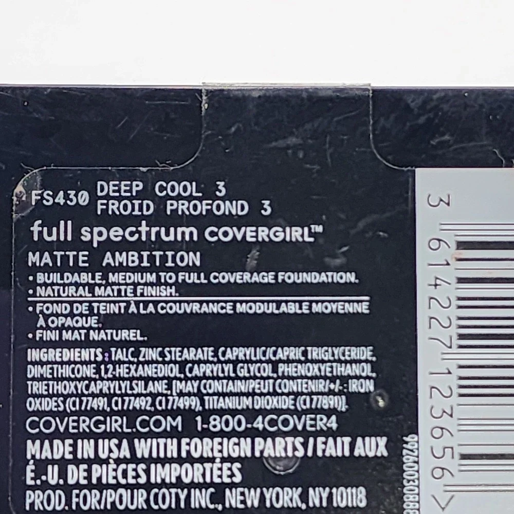 Covergirl Full Spectrum Matte Ambition All Day Powder Foundation Deep Cool 3 New